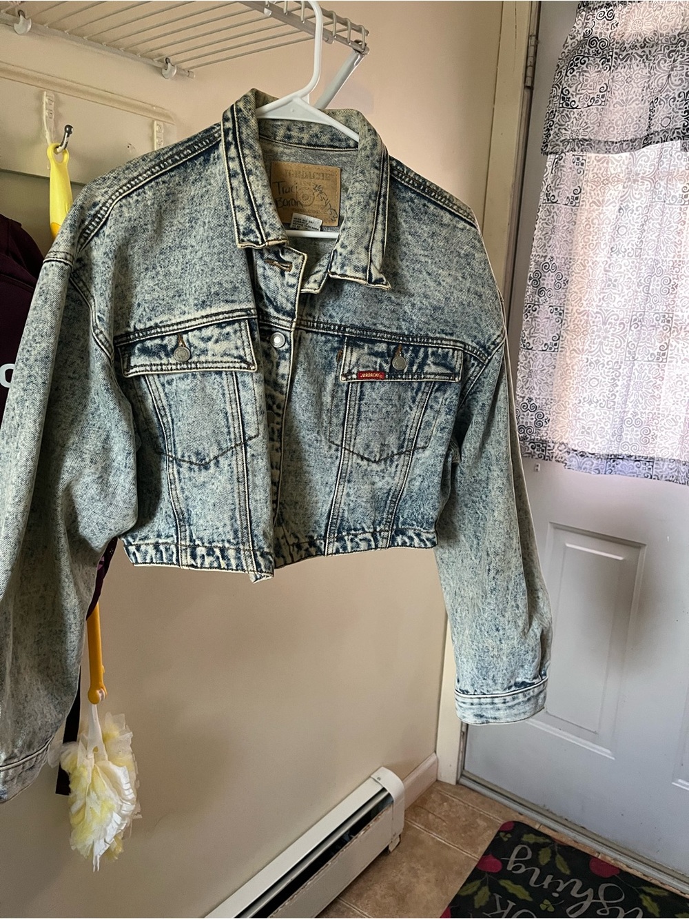 Vintage Jordache Original Jeanswear Hand Drawn Wolf Denim Jacket Size LG - Picture 6 of 9